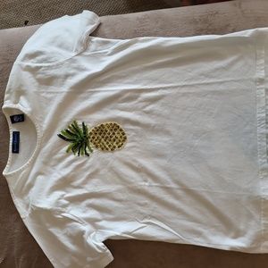 Karen Scott Pineapple Beaded Cotton T Shirt